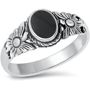 CHOOSE YOUR COLOR Sterling Silver Flower Ring