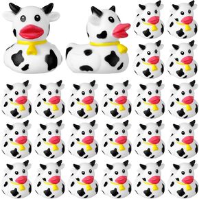 24 قطعة من البط المطاطي البقري الصغير من البط البقري مطبوع عليه بطة كبيرة لموضوع البقرة وحفلات أعياد الميلاد وحفلات حوض الاستحمام وديكورات حفلات أنشطة حمام السباحة الصيفية (بقرة المرتفعات) in Kuwait