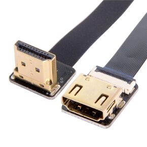 chenyang CYFPV HDMI Male to Female FPC Flat Extension Cable for Camera HDTV Multicopter Aerial Photography 90 Degree Down Angled 0.5M