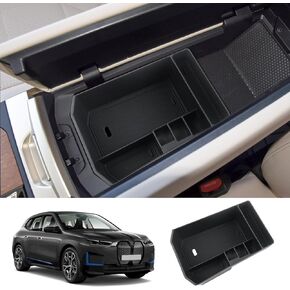 LUWU for 2023 2024 BMW iX Center Console Organizer 2022-2024 BMW iX xDrive40 xDrive50 M60 Armrest Storage Box Lower Console Organizer Storage Tray 2023 iX i20 Armrest Console Organizer iX Accessories