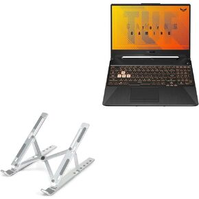 BoxWave Stand and Mount Compatible with ASUS TUF Gaming (A15) (Stand and Mount Compact QuickSwitch Laptop Stand, Portable, Multi Angle Viewing Stand - Metallic Silver