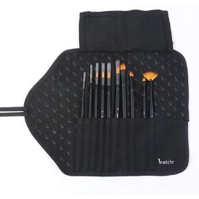 ETCHR Professional Watercolor Paintbrushes - 10 Assorted Watercolor Paint Brushes in Carry Case - Detail Paintbrush Set Great for Travel School & Studio - Quality Watercolor Brush Set - Artist Brushes
