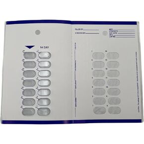 2 Week/ 14 Day Cold Seal Medication Pill Blister Cards, Disposable Easy to Use Unit Dose Pill Organizer for Summer Camps, Nursing Homes, Weekend Getaways and Caregivers (Pack of 6)