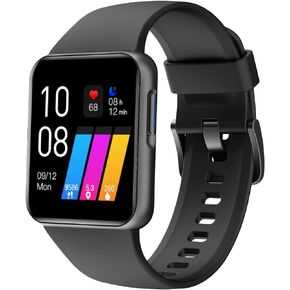 GRV Smart Watch for Men Women, Smartwatch for iOS and Android Phones Personalized Watch Faces IP68 Waterproof, Fitness Tracker with Heart Rate/Blood Oxygen/Sleep Monitor Steps Calories Tracker (Black)