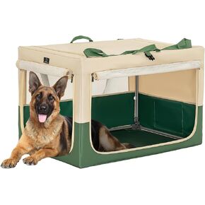 A4pet Soft Dog Crate, Easy On The Go, Easy to Stow, Adjustable Compatibility, Chew Proof & Lightweight, Soft Sided Dog Crate 39.5Inch Green
