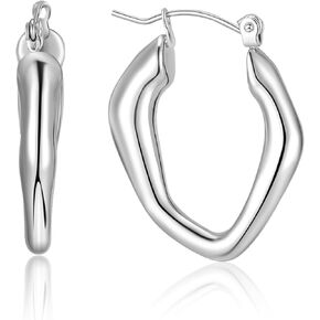 Gold Chain Dangle Earrings for Women, Trendy Two Tone Statement Earrings Lightweight Hypoallergenic Jewelry for Teen Girls Gifts for Her