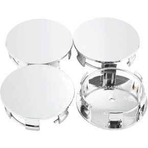 65mm 2.56in Wheel Center Caps for 1258100011 BR3Z-1130-B YR3V-1A096 F8ZV-1A096-AA Wheel Center Hubcaps 4 Pack Chrome Center Cover Replacement for Rim