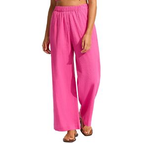 Seafolly Women's Standard Crinkle Cotton Beach Pant Cover Up