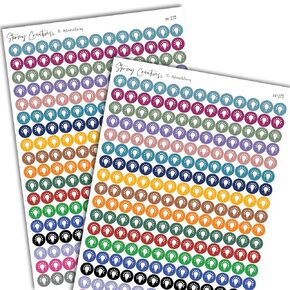 Small Idea, Light Bulb Logo Icon Stickers Decorative Planning, 468 Stickers, 0.3" diameter, Multicolor, Personal Planner