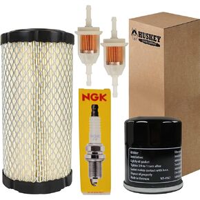 Huskey Golf Cart Tune Up Kit for Club Car Precedent 2004-Up W/ FE350 Kawasaki Motor, Includes Air Filter, Oil Filter, NGK Spark Plug, 2X Fuel Filters, Clutch Drive & Starter Generator Belt (Selective)