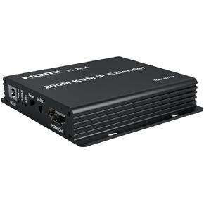 200M KVM IP Extender, Over RJ45 cat5e/6 1080P HDMI USB KVM Ethernet Extender one to Many by Gigabit Switch for PC DVR Loptop Support Mouse Keyboard Support Touch Screen Function (TX + RX)