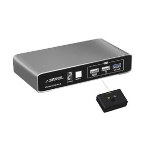 2 Port KVM Switch HDMI 8K@60Hz 4K@144Hz with Wired Remote Switching, USB3.0 HDMI2.1 Switch for Two Computers One Monitor, Digital Display Aluminum Body Cable inclued