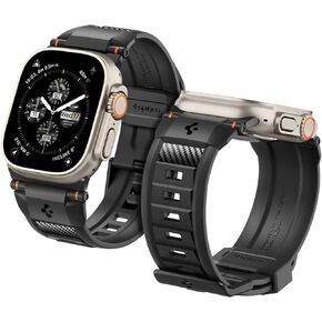 Spigen Rugged Ultra Band Designed For Apple Watch Ultra 2/Apple Watch Ultra 49mm, Series 9/8/SE2/7/6/SE/5/4/3/2/1 45/44/42mm Durable TPU Apple Watch Ultra Band - Matte Black