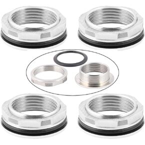 3/4" FPT Bulkhead Water Tank Fitting for Rain Barrels, Aquariums, Tubs, Pools (Pack of 5)