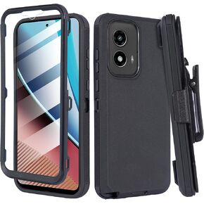 متوافق مع حافظة Motorola Moto G Stylus 5G 2024 مع حافظة حزام بمشبك، حافظة واقية شديدة التحمل من الدرجة العسكرية مع واقي شاشة مدمج (أزرق) in Kuwait