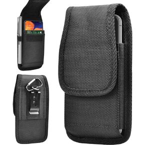 for Samsung Galaxy S24 S23 S22 S21 S20 FE S10 S9 A03S A13 A14 A23 A32 A51 A52 A53 A54 A71 Note 20 Ultra Note 10 Plus Holster Nylon Cell Phone Pouch Belt Holder Carrying Case with Clip,Black
