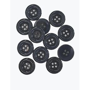 32L Navy Blue Sewing Buttons 0.79inch Plastic Uniform Buttons 4 Hole Round Design and Perfect for Crafts, Sewing, Coat, Dress, Pants and Jacket -12pcs.