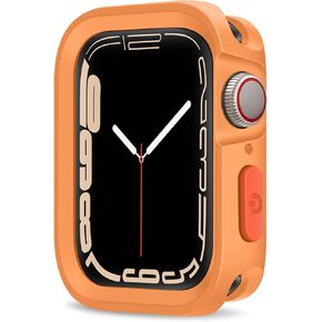 Rugged Case Compatible with Apple Watch Case 45mm 44mm Series 9/8/7/6/5/4/SE, Soft Flexible TPU Shockproof Protective Bumper Cover for iWatch 45mm 44mm, Black