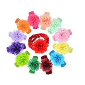 10 Pcs Baby Girls Headbands Chiffon Flower Elastic Knit Hair Band Baby Hair Accessories for Newborn Toddler Infants Girls