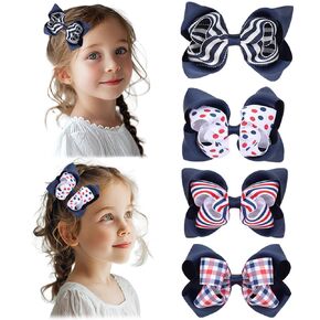 Baby Girls Hair Bow Clips Set (Christmas 4PCS)