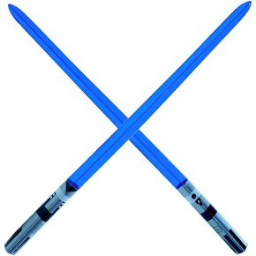 2 Premium - Blue Single Blade Inflatable Light Saber Swords, Lightsaber, Party, Gift, Action Play, Blow Up Luke lightsaber (Blue 1-Blade)
