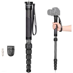 Koolehaoda 69-Inch Monopod for Camera, 32mm Tube Carbon Fiber Monopod Unipod Stick Lightweight Portable Travel Monopod for DSLR Cameras, Payload 33Lbs