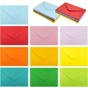 50 Pcs Gift Card Envelopes, Assorted Color Mini Envelopes with Gummed Closure for Business Cards Gift Cards Small Notes Cards (4 x 2.7 Inches)