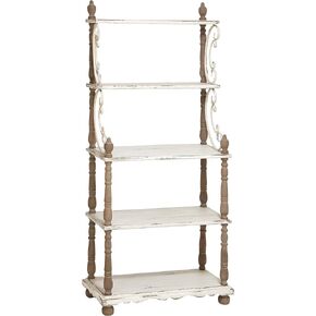 Deco 79 Farmhouse Wood Shelving Unit, 32" x 16" x 75", White