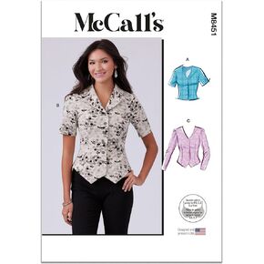 McCall's Misses' Vest Style Tops Sewing Pattern Packet, Design Code M8451, Sizes 8-10-12-14-16, Multicolor