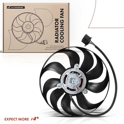 A-Premium Right Engine Radiator Cooling Fan Assembly Compatible with Select Volkswagen & Audi Models - Jetta 1999-2005, Golf 1999-2004, Clasico 2011-2014, TT Quattro 2000-2002, TT 2000-2004 in Saudi Arabia