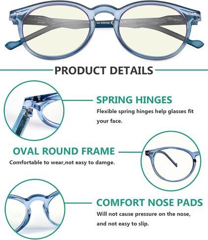 Eyekepper 5-Pack Oval Round Spring Hinges Reading Glasses Includes Sunshine Readers in Saudi Arabia