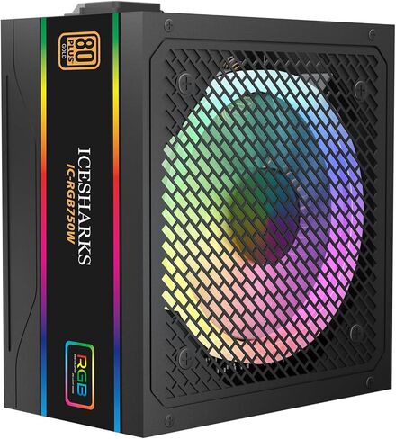 مصدر طاقة 750 وات، 80 Plus Gold Modular PCIe 5.0 & ATX 3.0 Gaming PSU، مروحة FDB صامتة مقاس 120 مم، ضمان أسود لمدة 5 سنوات in Kuwait