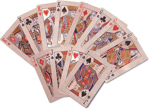 Waterproof Playing Cards, Black Plastic Playing Cards,Rose Gold Playing Cards，Deck of Cards, Gift Poker Cards，Magic Playing Cards，US Dollar, Sailboat, Rose Pattern Playing Cards (Rose Gold) in Saudi Arabia