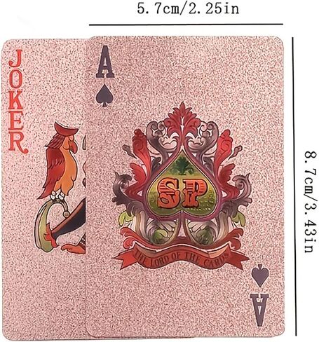 Waterproof Playing Cards, Black Plastic Playing Cards,Rose Gold Playing Cards，Deck of Cards, Gift Poker Cards，Magic Playing Cards，US Dollar, Sailboat, Rose Pattern Playing Cards (Rose Gold) in Saudi Arabia