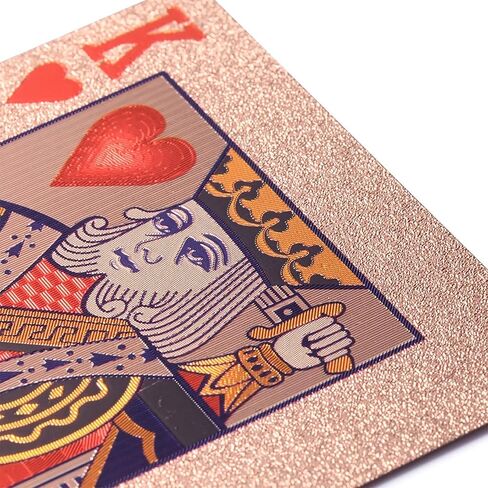 Waterproof Playing Cards, Black Plastic Playing Cards,Rose Gold Playing Cards，Deck of Cards, Gift Poker Cards，Magic Playing Cards，US Dollar, Sailboat, Rose Pattern Playing Cards (Rose Gold) in Saudi Arabia