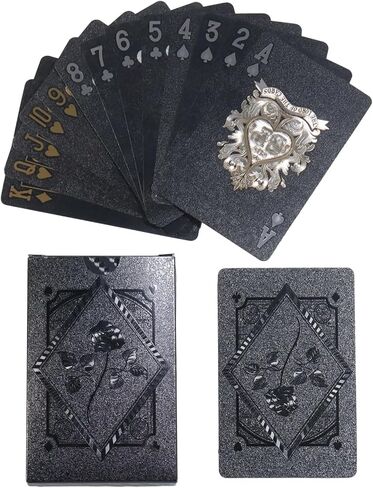 Waterproof Playing Cards, Black Plastic Playing Cards,Rose Gold Playing Cards，Deck of Cards, Gift Poker Cards，Magic Playing Cards，US Dollar, Sailboat, Rose Pattern Playing Cards (Rose Gold) in Saudi Arabia
