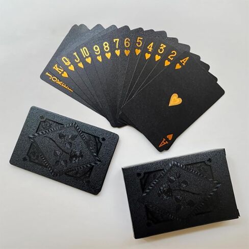Waterproof Playing Cards, Black Plastic Playing Cards,Rose Gold Playing Cards，Deck of Cards, Gift Poker Cards，Magic Playing Cards，US Dollar, Sailboat, Rose Pattern Playing Cards (Rose Gold) in Saudi Arabia