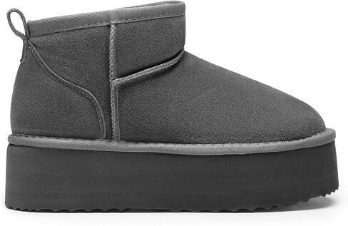 DREAM PAIRS Classic Platform Snow Boots for Women Genuine Suede Leather, Ankle Boots Winter Boots with Memory Foam Insole Lightweight Anti-Slip Outsole for Outdoor Indoor in Saudi Arabia