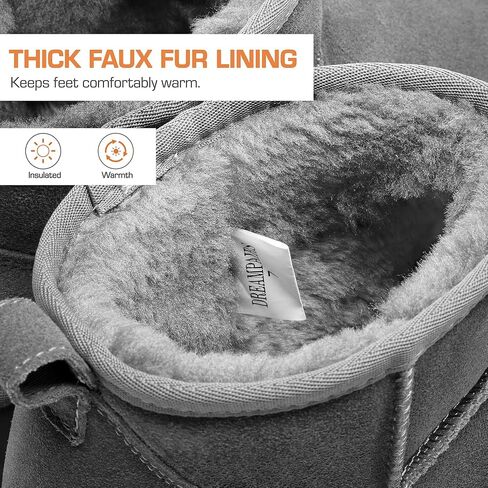 DREAM PAIRS Classic Platform Snow Boots for Women Genuine Suede Leather, Ankle Boots Winter Boots with Memory Foam Insole Lightweight Anti-Slip Outsole for Outdoor Indoor in Saudi Arabia