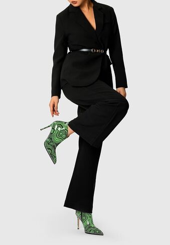 DearOnly Womens Pointed Toe Stiletto High Heel Ankle Boots Zipper Beaded Short Booties Classic Dress Shoes 3.9 Inches Heels in Saudi Arabia