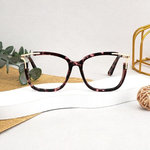 Zeelool Square Blue Light Blocking Glasses for Women Fashion Fake Glasses with Spring Hinges Chic Full Frame Glasses in Saudi Arabia