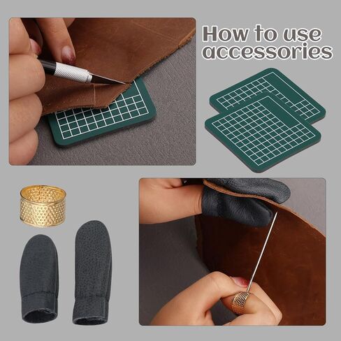 ثقب جلدي (2.5-10 ملم)، مجموعة ثقب مجوفة من الفولاذ المقاوم للصدأ عالية التحمل مع حصيرة قطع لسوار الساعة، الحزام، سوار المعصم، صناعة الجلود بنفسك in Kuwait