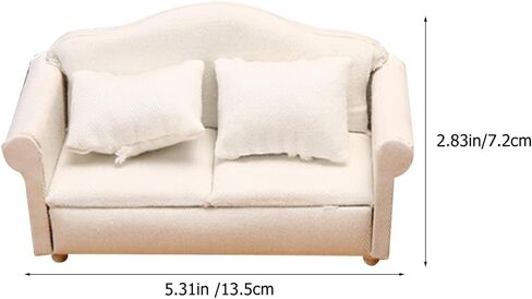 ibasenice أثاث بيت الدمية أثاث بيت الدمية أريكة بيت الدمية ديكور المنزل المصغر مستلق أريكة Loveseat ديكور أبيض أثاث الدمية أريكة صغيرة لطيفة قلادة أريكة صغيرة حساسة in Kuwait