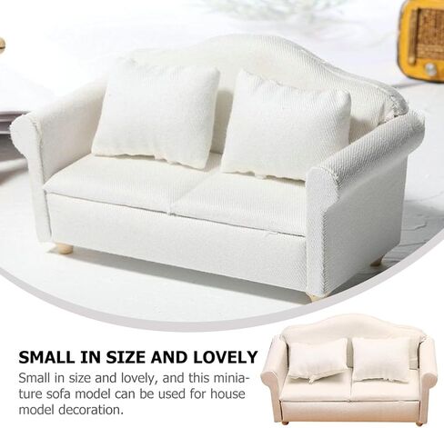 ibasenice أثاث بيت الدمية أثاث بيت الدمية أريكة بيت الدمية ديكور المنزل المصغر مستلق أريكة Loveseat ديكور أبيض أثاث الدمية أريكة صغيرة لطيفة قلادة أريكة صغيرة حساسة in Kuwait