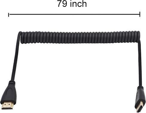 كابل ملفوف 4K 60 هرتز HDMI إلى HDMI 18 جيجابت في الثانية ثلاثي الأبعاد HDR MetaData متوافق مع الشاشة والكاميرا وبطاقات الالتقاط، 79 بوصة in Kuwait