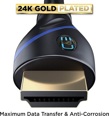 كابل HDMI عالي السرعة من C&E مع إيثرنت أسود، (3 أقدام/0.9 متر)، يدعم 4K، ثلاثي الأبعاد وإرجاع الصوت (10 عبوات) in Saudi Arabia