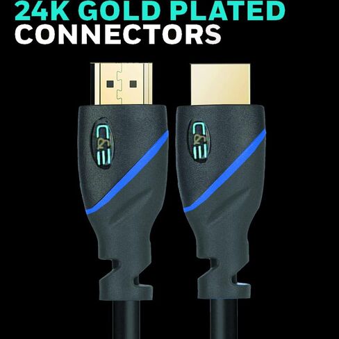 كابل HDMI عالي السرعة من C&E مع إيثرنت أسود، (3 أقدام/0.9 متر)، يدعم 4K، ثلاثي الأبعاد وإرجاع الصوت (10 عبوات) in Saudi Arabia