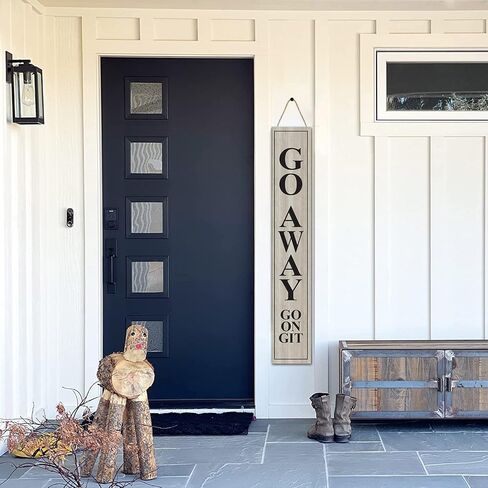 (48inx8in) Tall Unwelcome Signs，Go Away Go On Git Vertical Sign for Front Porch Standing Hanging Large Wood Go Away Front Door Sign Home Decoration Farmhouse Wall Decor Outdoor Indoor in Saudi Arabia