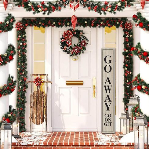 (48inx8in) Tall Unwelcome Signs，Go Away Go On Git Vertical Sign for Front Porch Standing Hanging Large Wood Go Away Front Door Sign Home Decoration Farmhouse Wall Decor Outdoor Indoor in Saudi Arabia