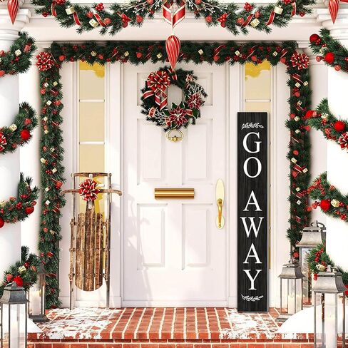 (48inx8in) Tall Unwelcome Signs，Go Away Go On Git Vertical Sign for Front Porch Standing Hanging Large Wood Go Away Front Door Sign Home Decoration Farmhouse Wall Decor Outdoor Indoor in Saudi Arabia